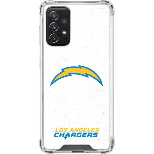NFL Los Angeles Chargers Distressed Galaxy A72 5G Clear Case